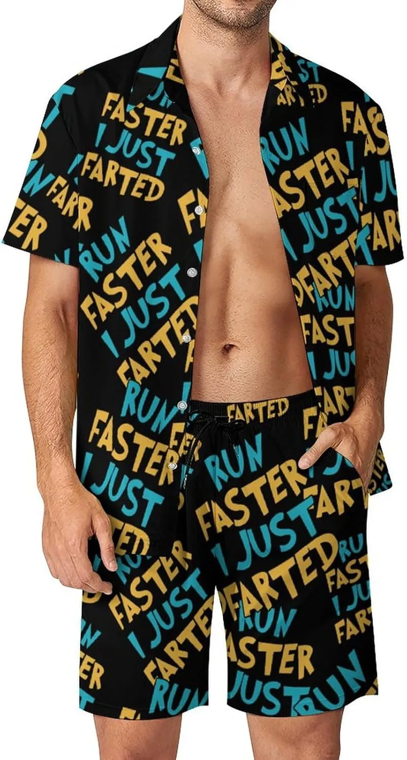 Yepp I Just Farted Classic Mens 2 Piece Outfits Hawaiian Beach Shirts Shorts Vacation Matching Set
