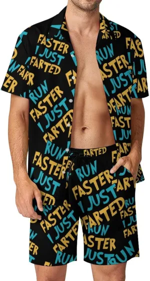 Yepp I Just Farted Classic Mens 2 Piece Outfits Hawaiian Beach Shirts Shorts Vacation Matching Set