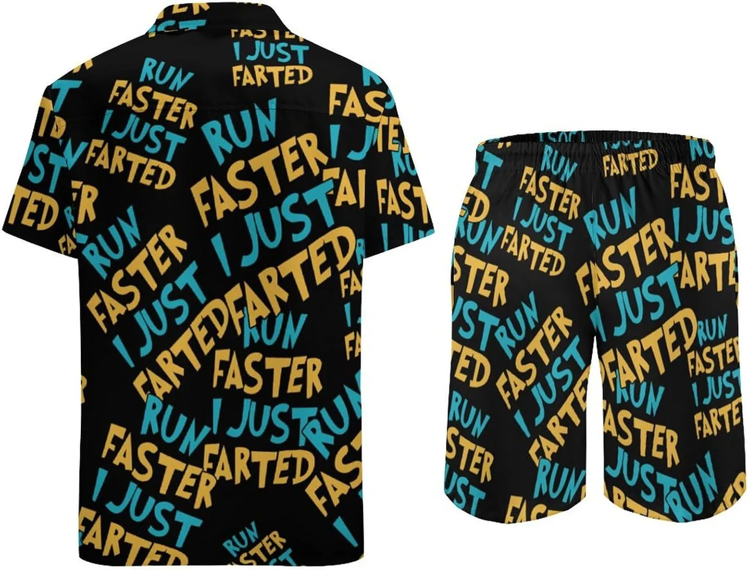 Yepp I Just Farted Classic Mens 2 Piece Outfits Hawaiian Beach Shirts Shorts Vacation Matching Set