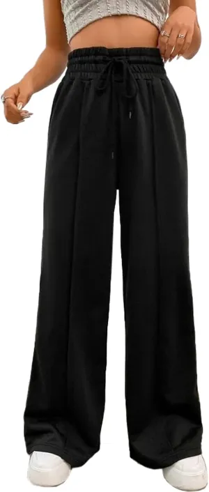 YOCUR Womens High Waisted Drawstring Sweatpants Wide Leg Casual Loose Joggers Yoga Athletic Pants