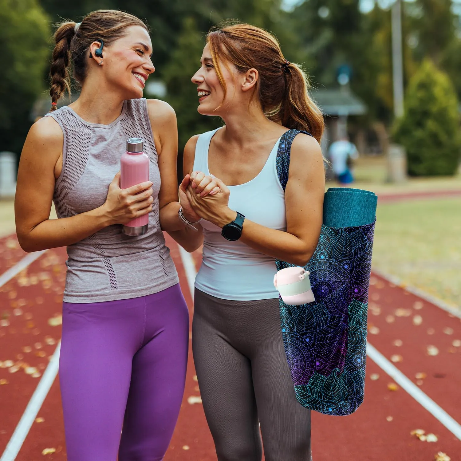 Yoga Mat Bag for Women Yoga Bag with Large Size Pocket and Zipper Pocket,Rhombus Pattern- Yoga Bags and Carriers Fits All Your Stuff