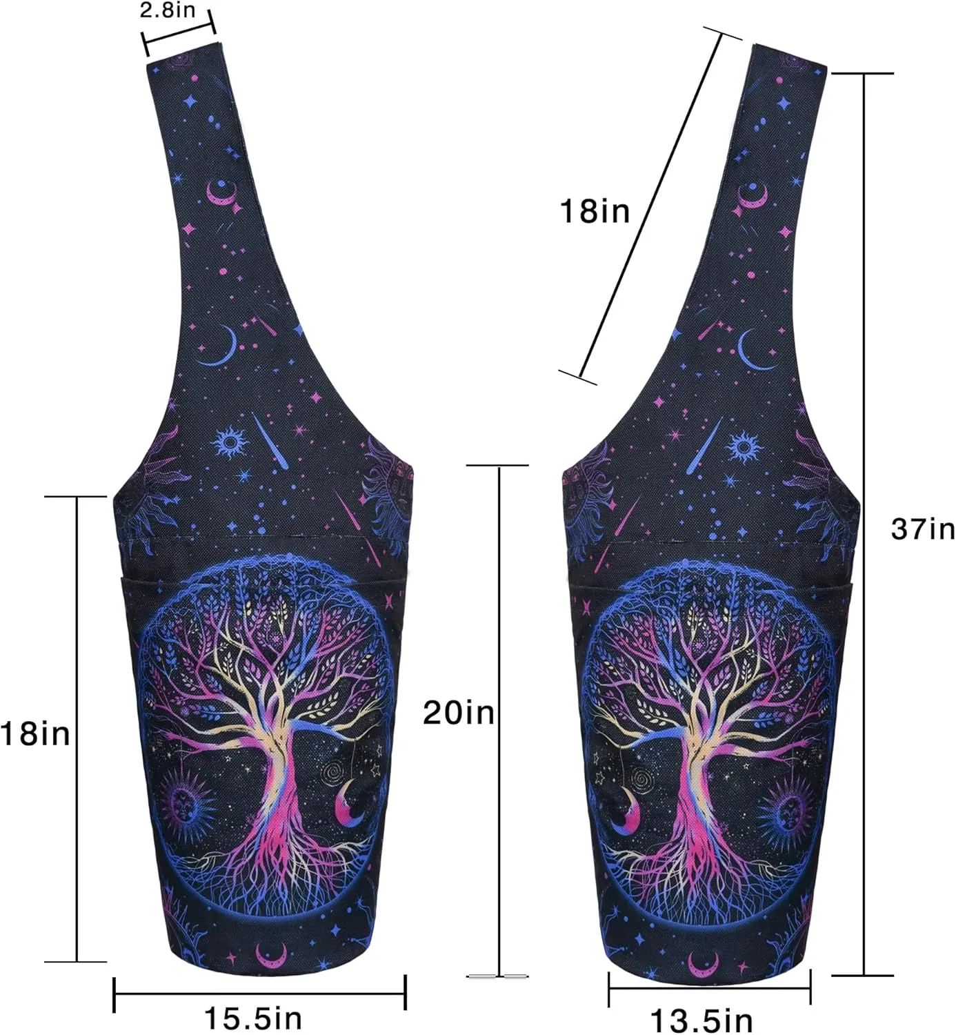 Yoga Mat Bag - Long Tote with Pockets - Holds More Accessories - Fits Most Mats