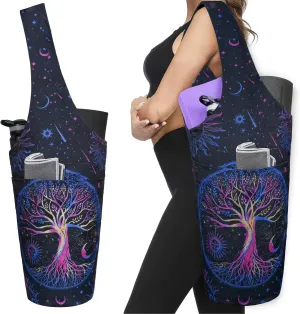 Yoga Mat Bag - Long Tote with Pockets - Holds More Accessories - Fits Most Mats