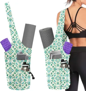 Yoga Mat Bags for Women Yoga Bags with Large Size Pocket and Zipper Pocket,Black and White Mandala- Yoga Bags and Carriers Fits All Your Stuff