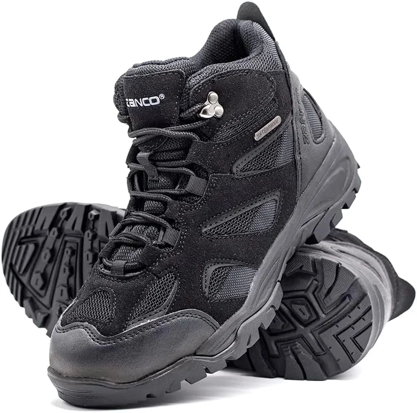 ZANCO MEN'S WATERPROOF MID-TOP HIKING BOOTS FOR OUTDOOR TREKKING CAMPING BACKPACKING